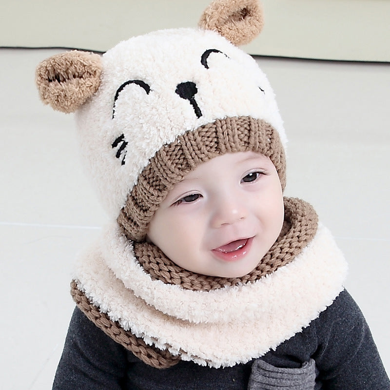Koala Wool Hat with Scarf