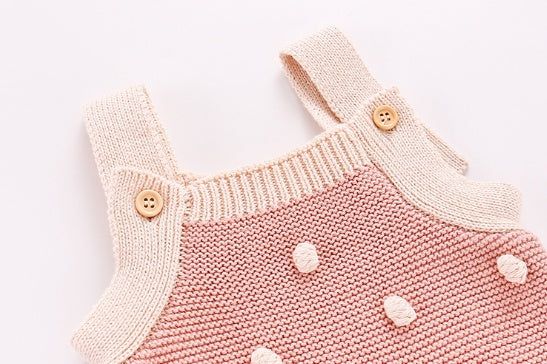 Polka Dot Knit Romper