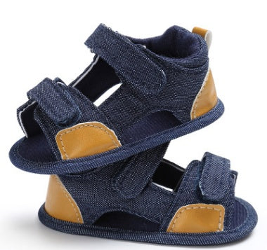 Denim Sandals with Adjustable Velcro Straps