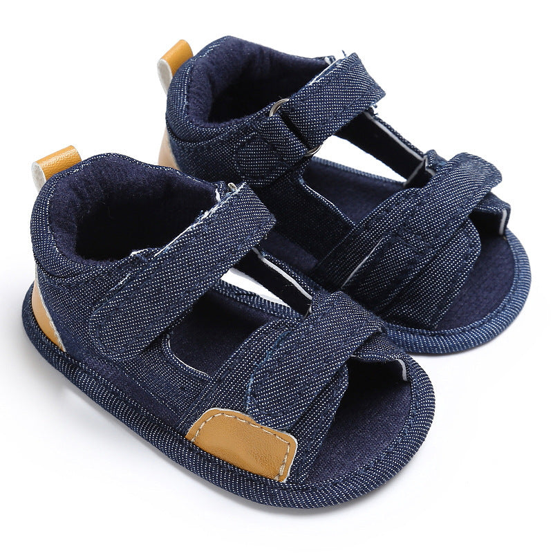 Denim Sandals with Adjustable Velcro Straps