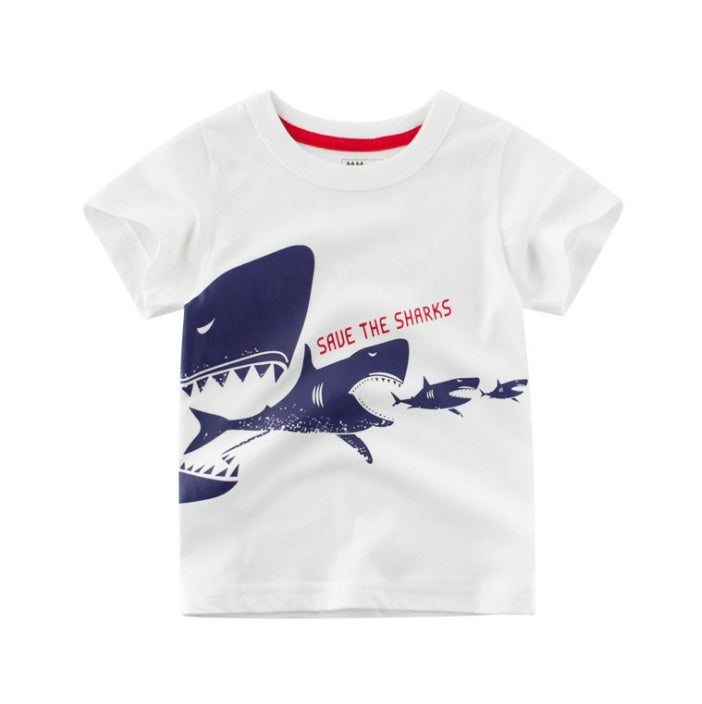 Boys' Summer Cotton T-Shirt - Cartoon Designs