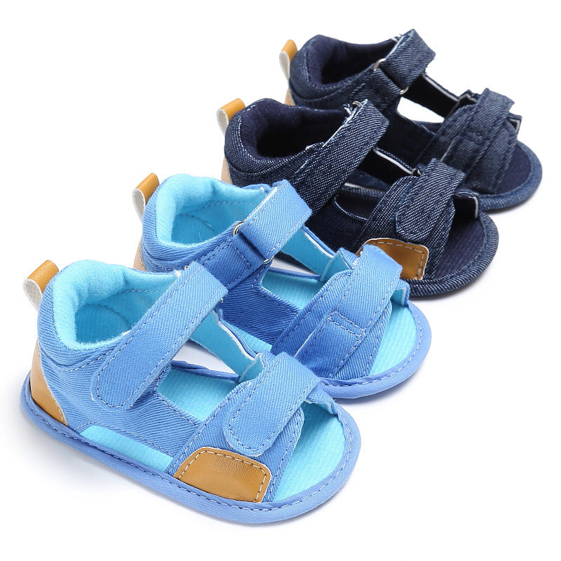 Denim Sandals with Adjustable Velcro Straps