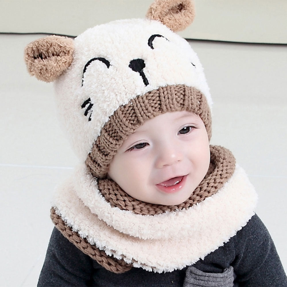Koala Wool Hat with Scarf