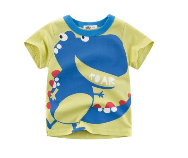 Boys' Summer Cotton T-Shirt - Cartoon Designs