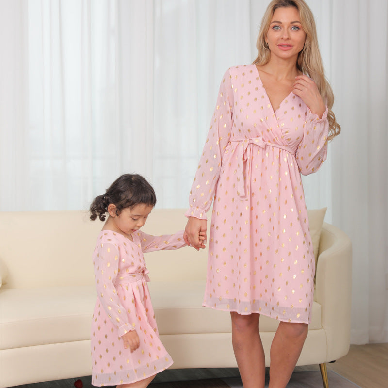 Mom-Daughter Matching Set – Woven Dress & Romper