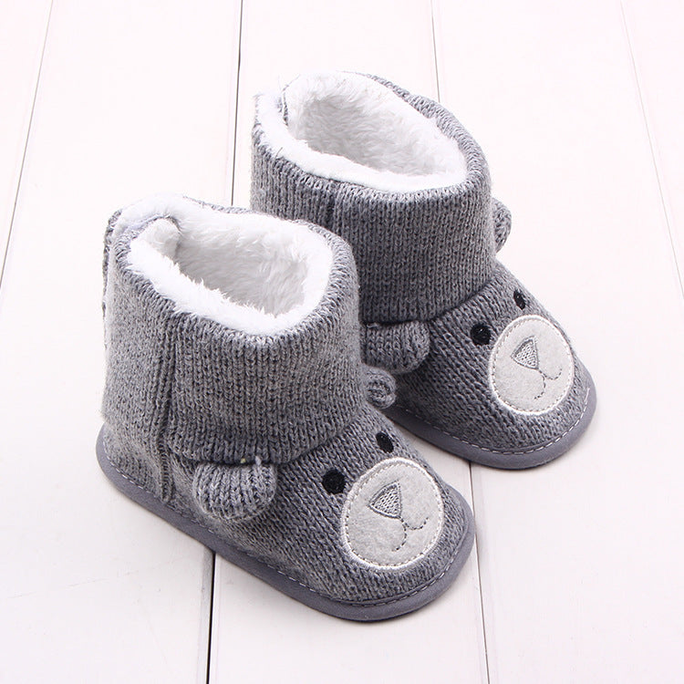 Toddler Ankle Shoes - Soft & Warm with Bear Ears