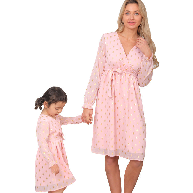 Mom-Daughter Matching Set – Woven Dress & Romper