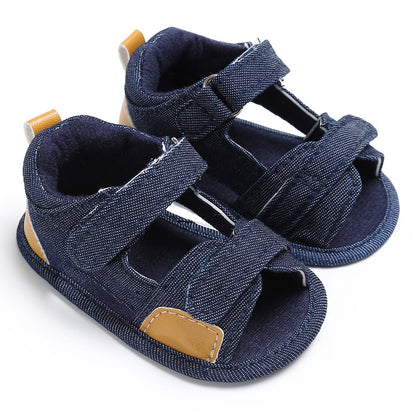 Denim Sandals with Adjustable Velcro Straps