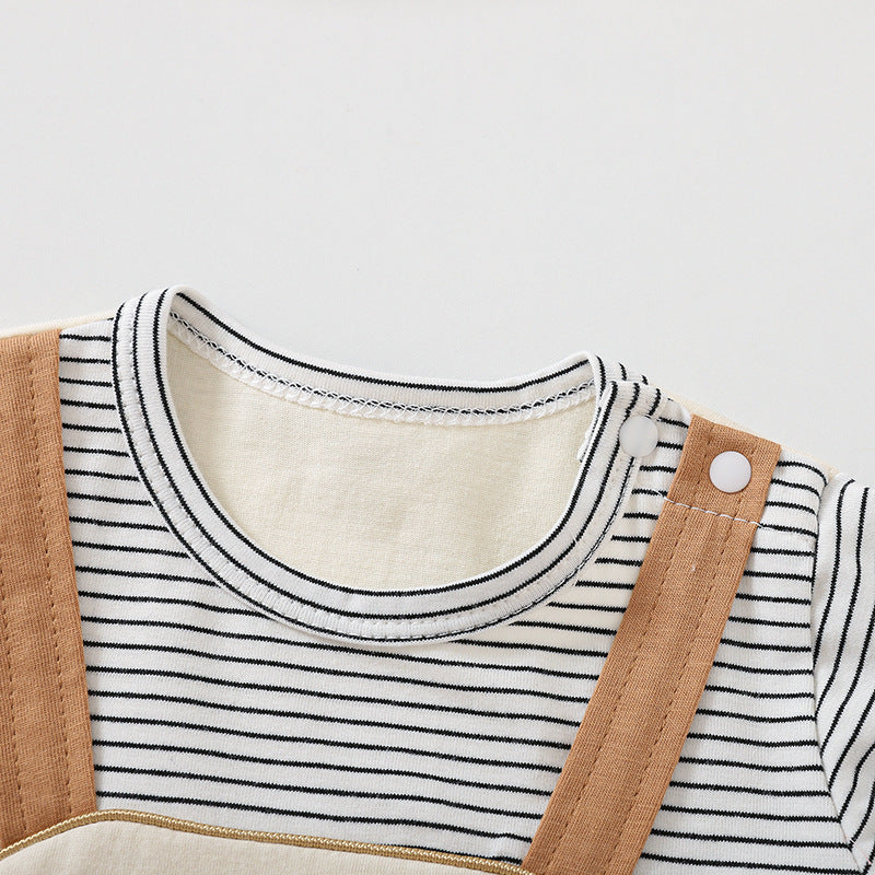 Short-Sleeve Cartoon Bear Romper