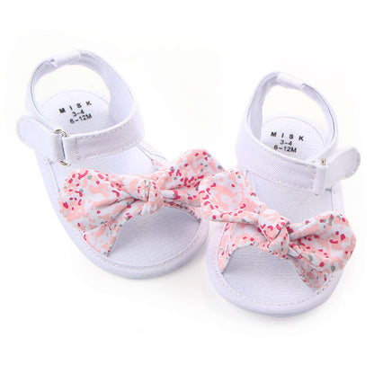Sandals with Adjustable Strap and Floral Bow
