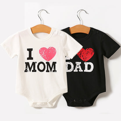 Short Sleeve Romper - I Love Mom & Dad