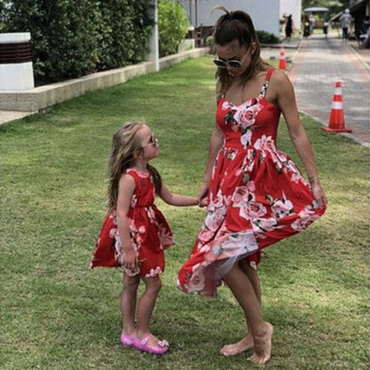 Printed Sling Dresses for Mom & Daughter