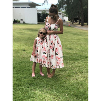 Printed Sling Dresses for Mom & Daughter
