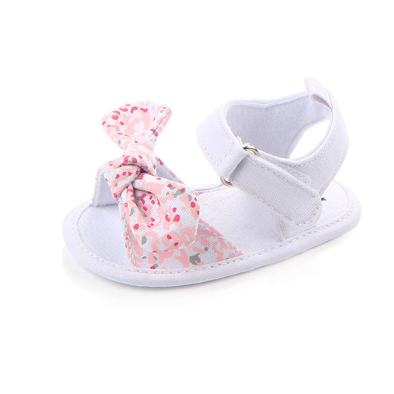 Sandals with Adjustable Strap and Floral Bow