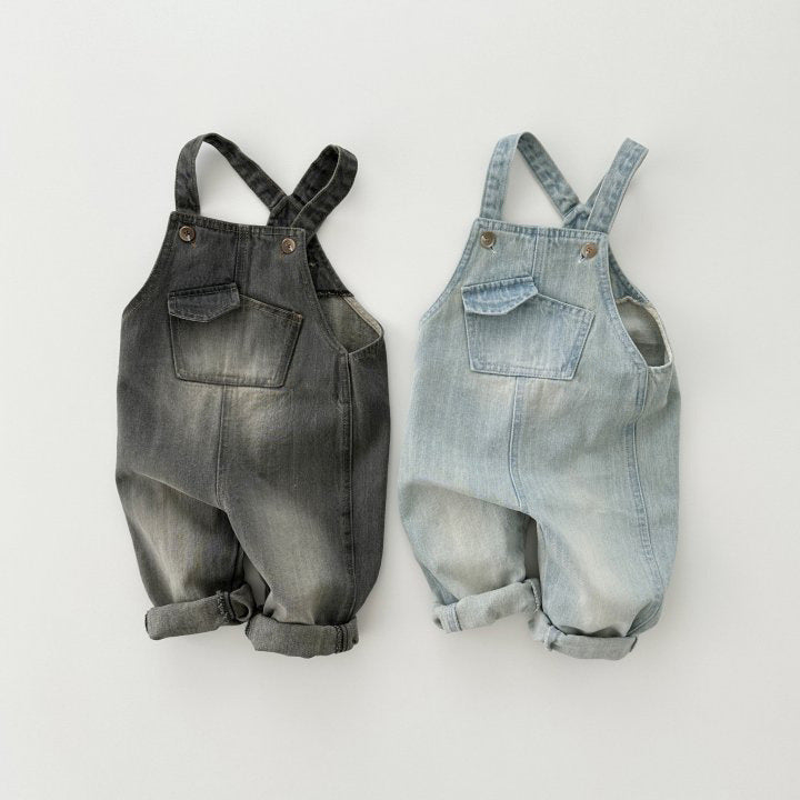 New Boys And Girls Small And Older Kids Retro One-piece Soft Jeans Casual