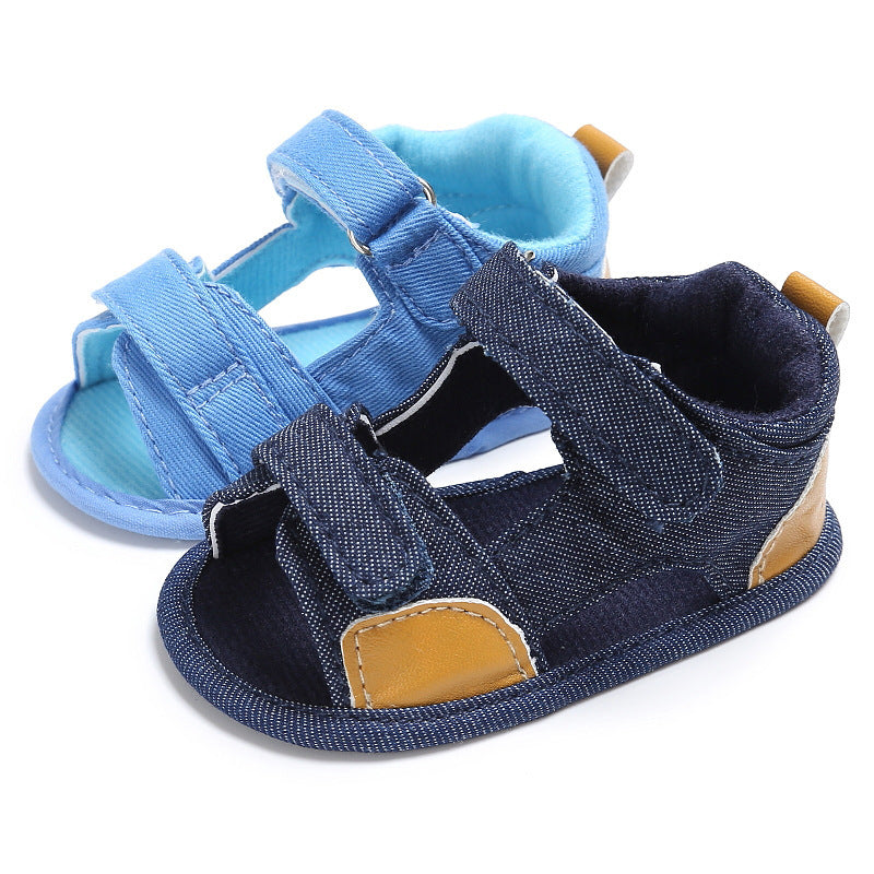 Denim Sandals with Adjustable Velcro Straps