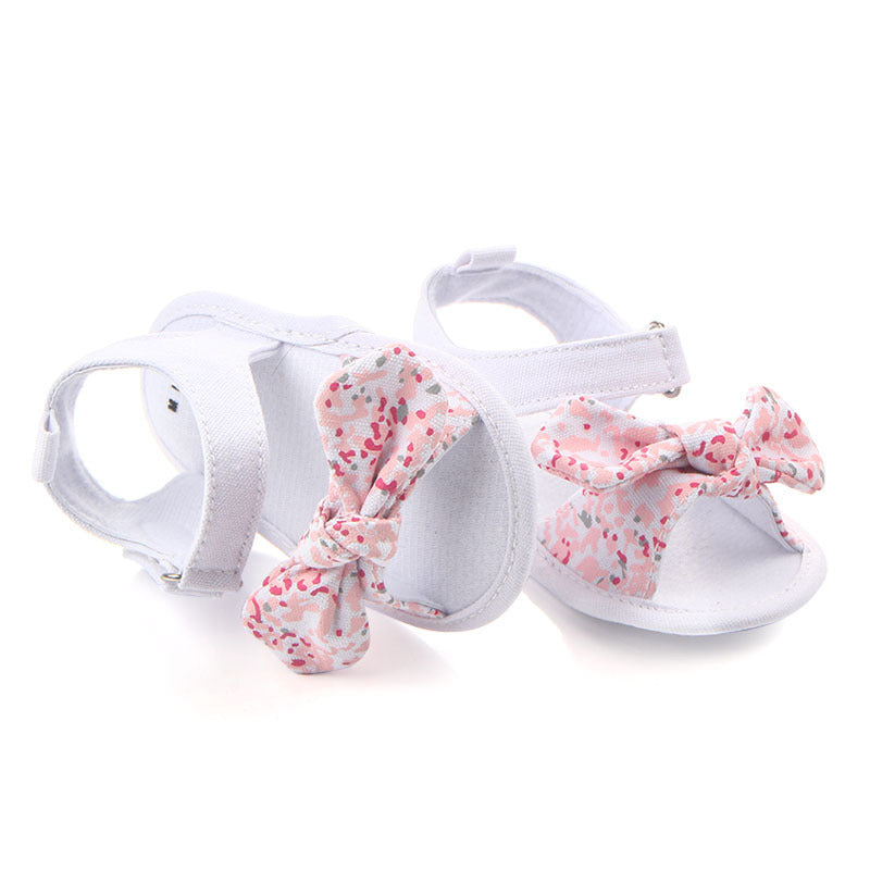 Sandals with Adjustable Strap and Floral Bow