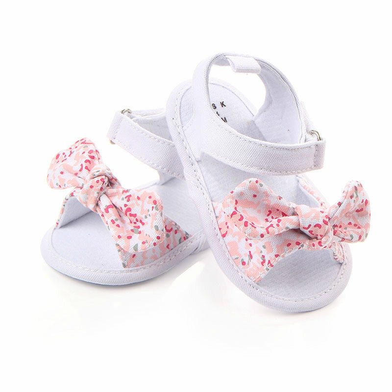 Sandals with Adjustable Strap and Floral Bow