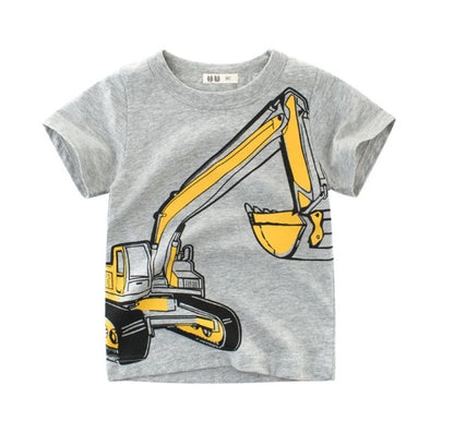 Boys' Summer Cotton T-Shirt - Cartoon Designs
