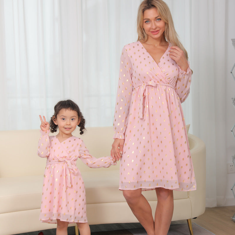 Mom-Daughter Matching Set – Woven Dress & Romper
