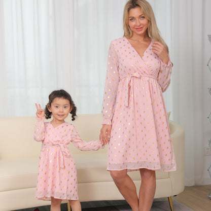 Mom-Daughter Matching Set – Woven Dress & Romper