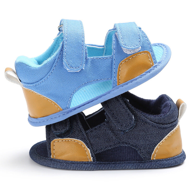 Denim Sandals with Adjustable Velcro Straps