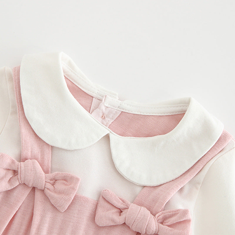 Sweet Bow Peplum Romper