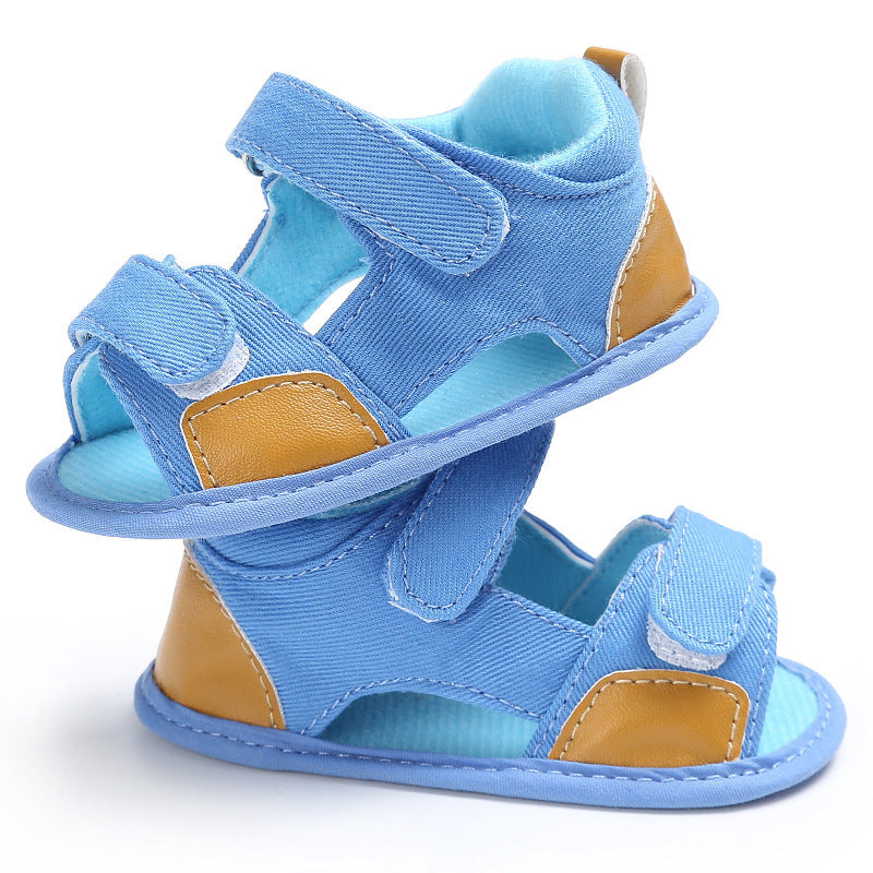 Denim Sandals with Adjustable Velcro Straps