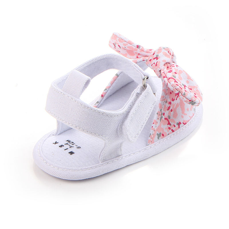 Sandals with Adjustable Strap and Floral Bow